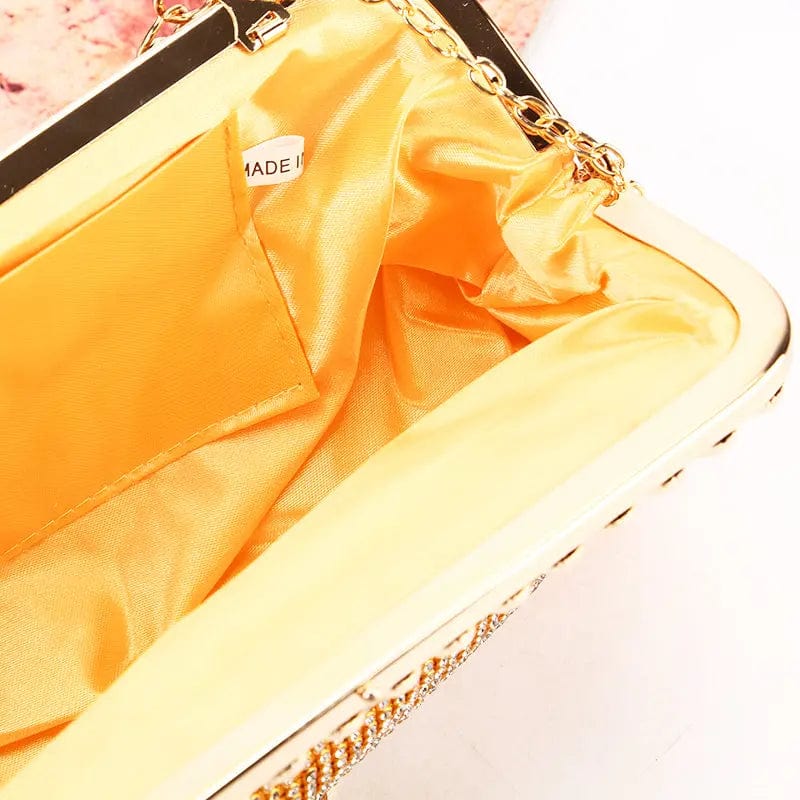 Factory direct wholesale classic crystal clutches brand new metal handle frame evening bag handbags  party prom banquet wedding
