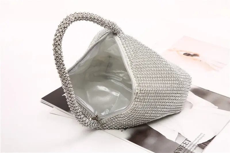 Factory direct wholesale classic crystal clutches diamond wristlet clutch landmine shape evening bag for lady party prom banquet
