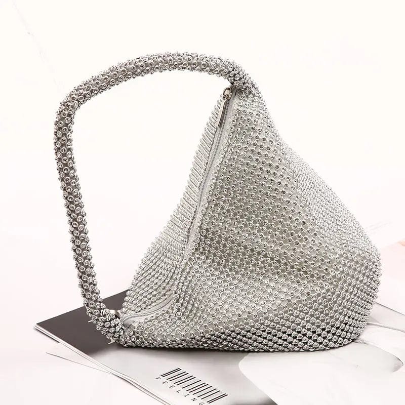 Factory direct wholesale classic crystal clutches diamond wristlet clutch landmine shape evening bag for lady party prom banquet