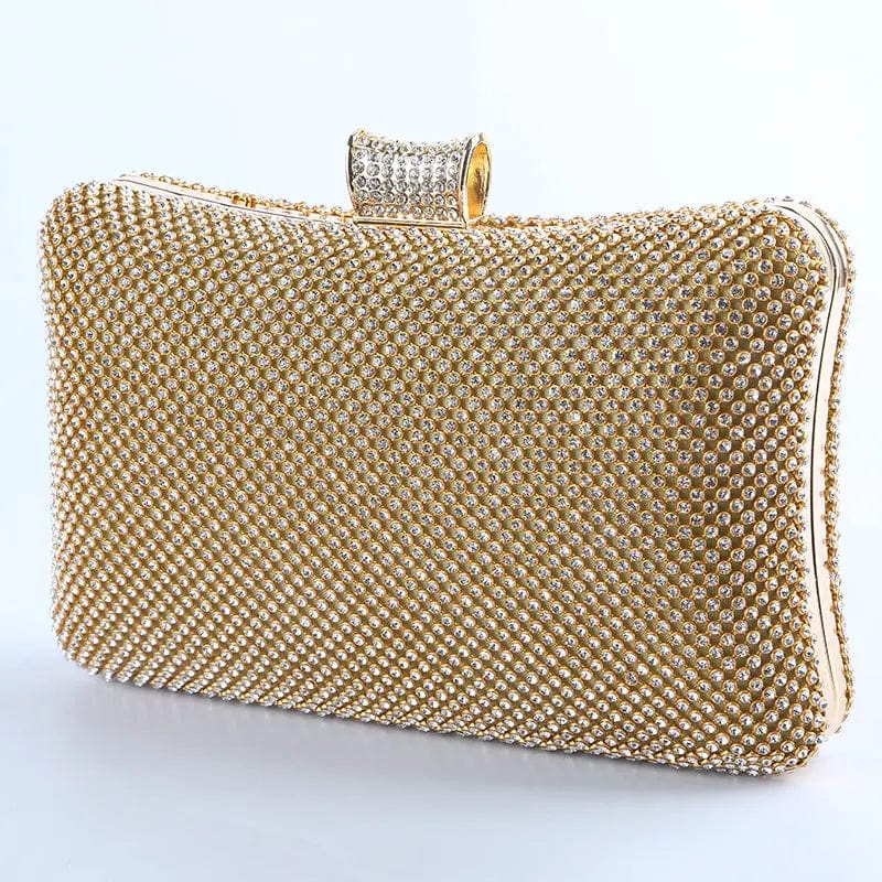 Factory direct wholesale classic crystal evening bag brand new diamond box clutch with satin lining for women party prom banquet
