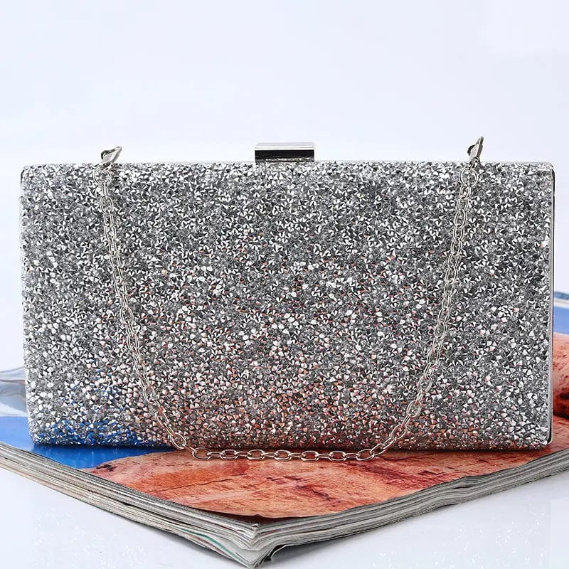 Factory direct wholesale classic crystal evening bag PU fabric clutch bag women large space spot supply for party prom banquet