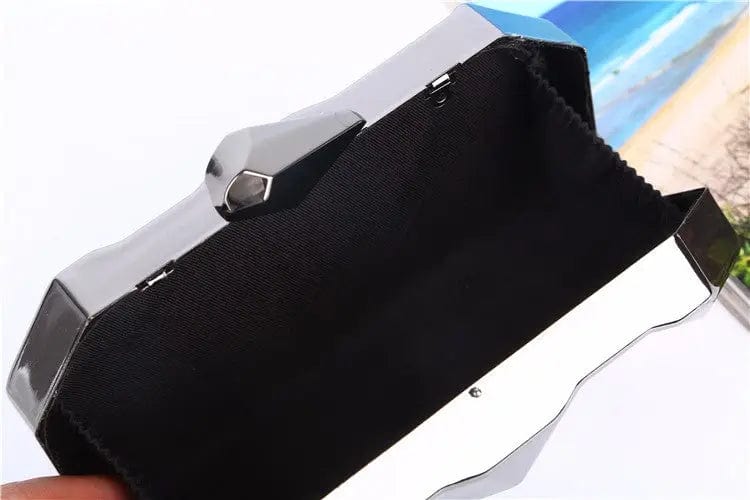 Factory direct wholesale classic whole metal frame evening bag brand new twill lining box clutches for women party prom banquet