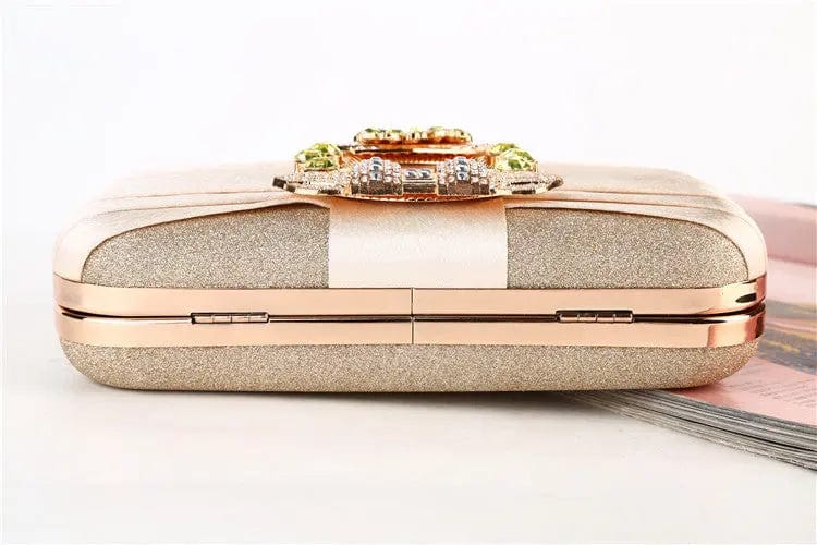 Factory direct wholesale new design gem rhinestone evening bag pleated satin fabric elegant clutches for wedding party banquet