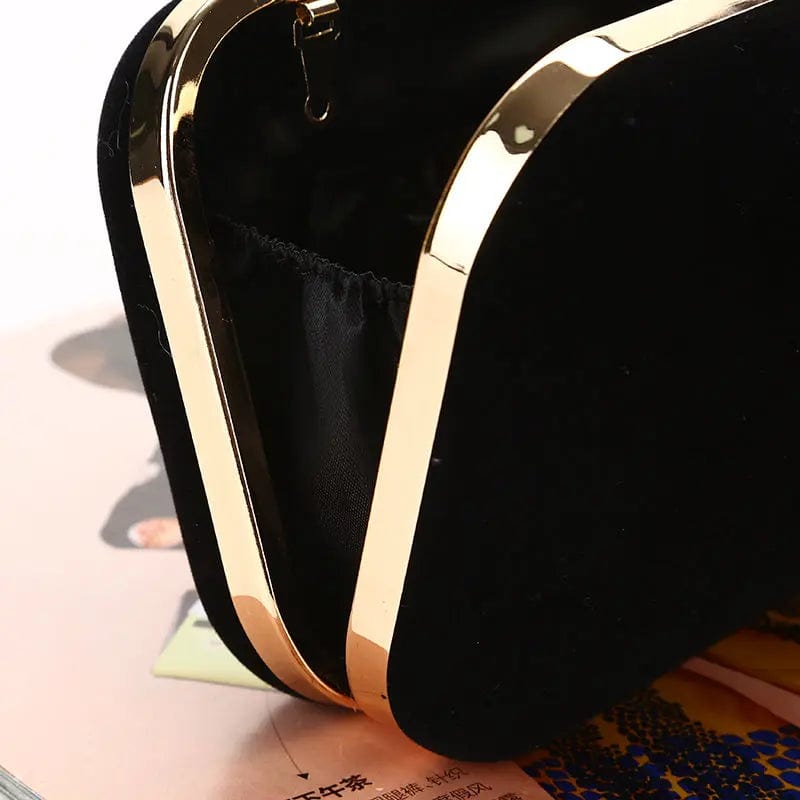 Factory direct wholesale new style velour clutch bag crystal crown metal frame evening bag more colors for party prom banquet