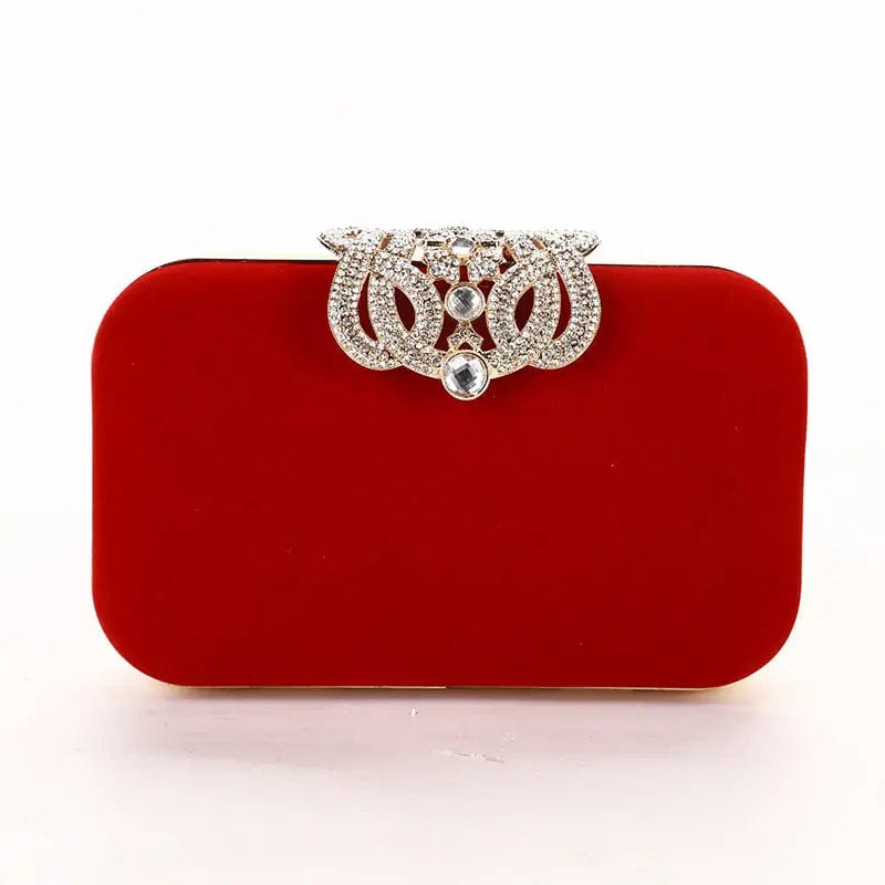Factory direct wholesale new style velour clutch bag crystal crown metal frame evening bag more colors for party prom banquet