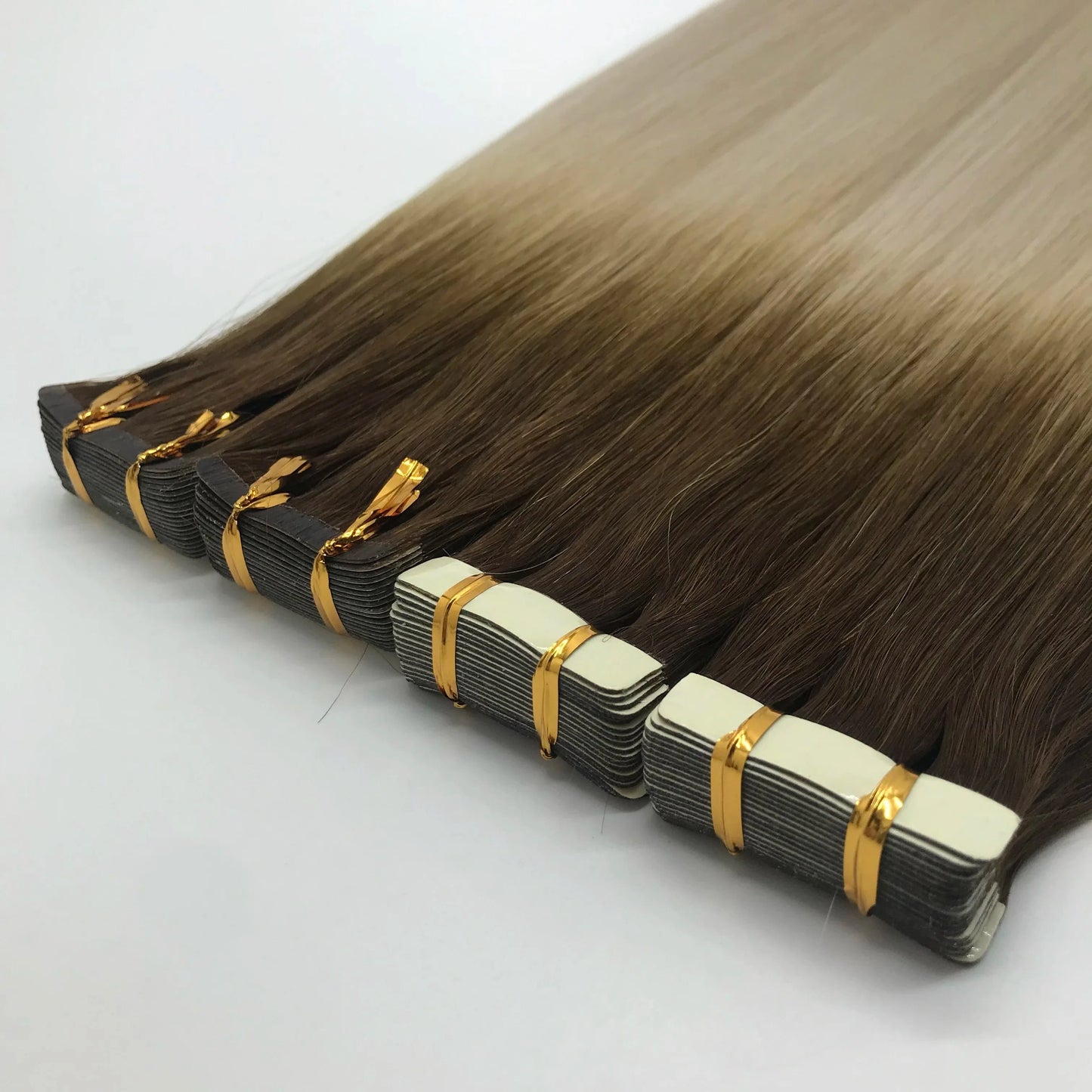 factory directly supplier remy 100% human skin weft invisible double drawn hair extension ombre color hair