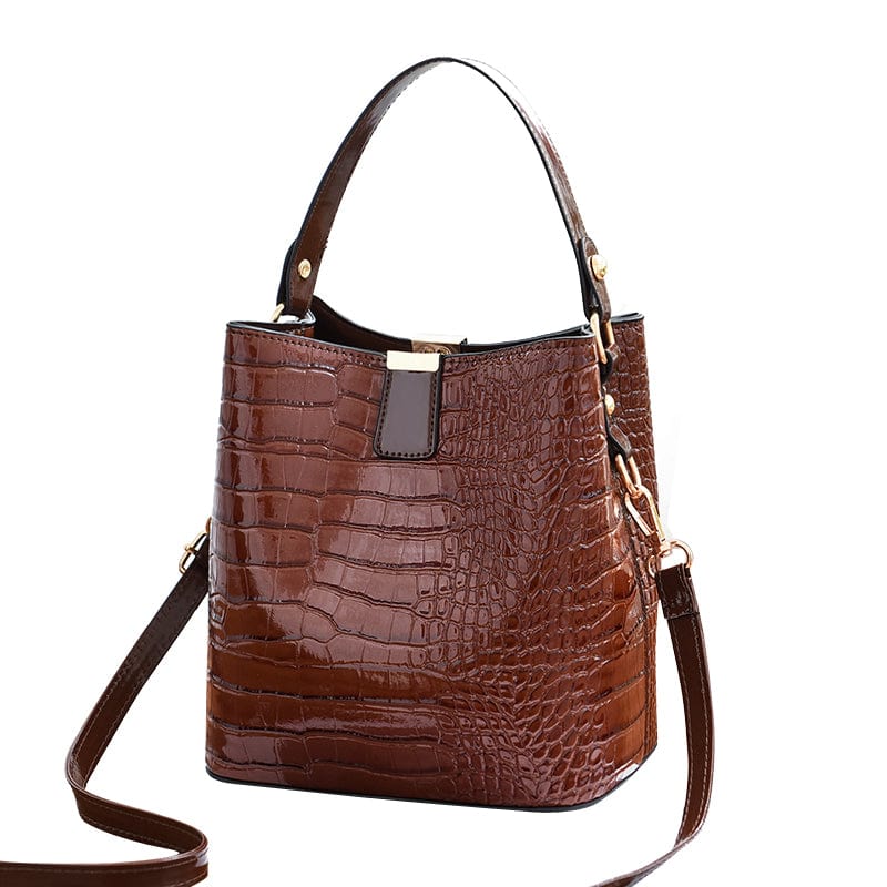 Factory good quality alligator pattern bucket bag lady cross body bag stylish large capacity one-shoulder handbags 13192