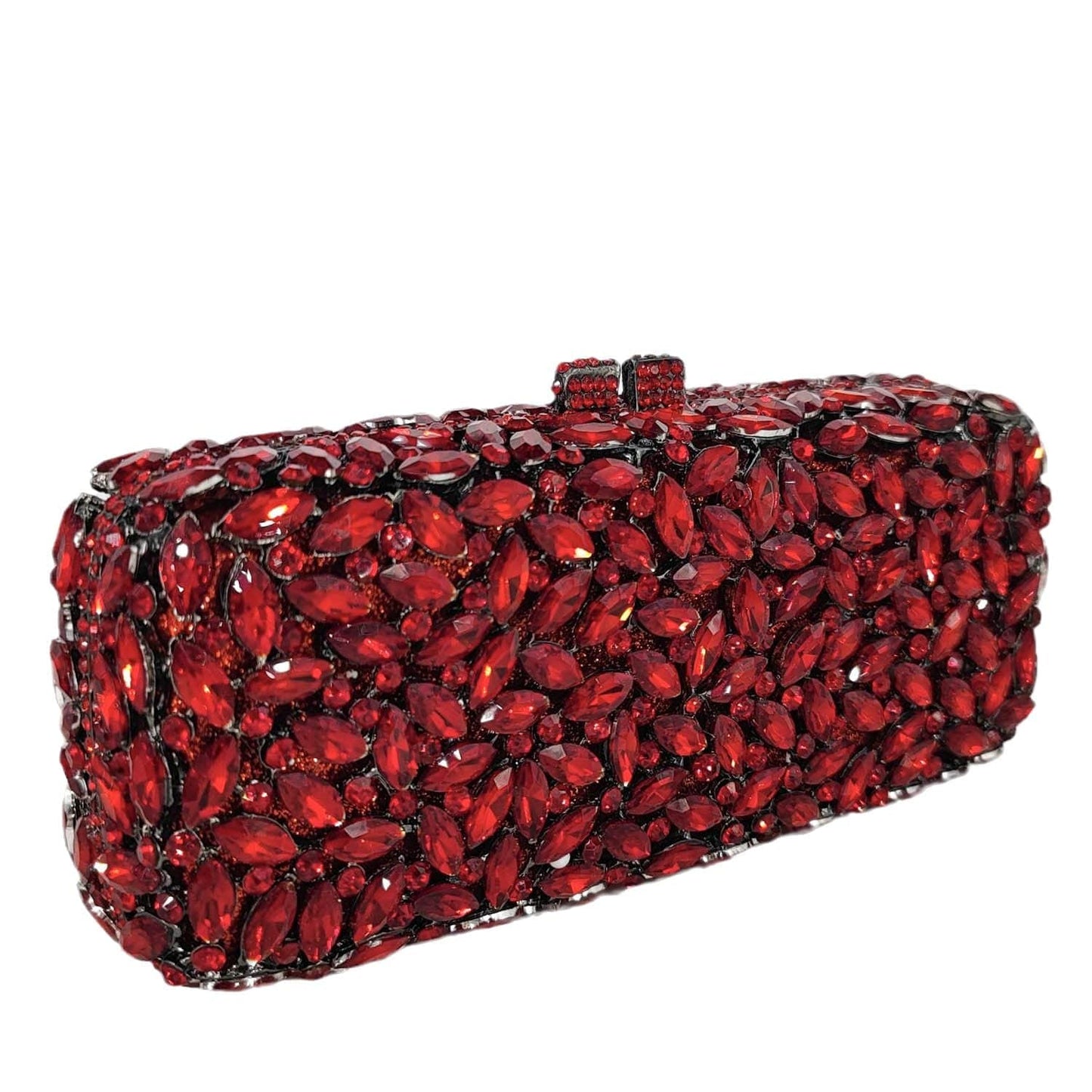Factory Ladies Luxury Crystal Clutch Purse Women Dinner Evening Party Bags Red Rhinestone Box Clutch Wedding Handbag