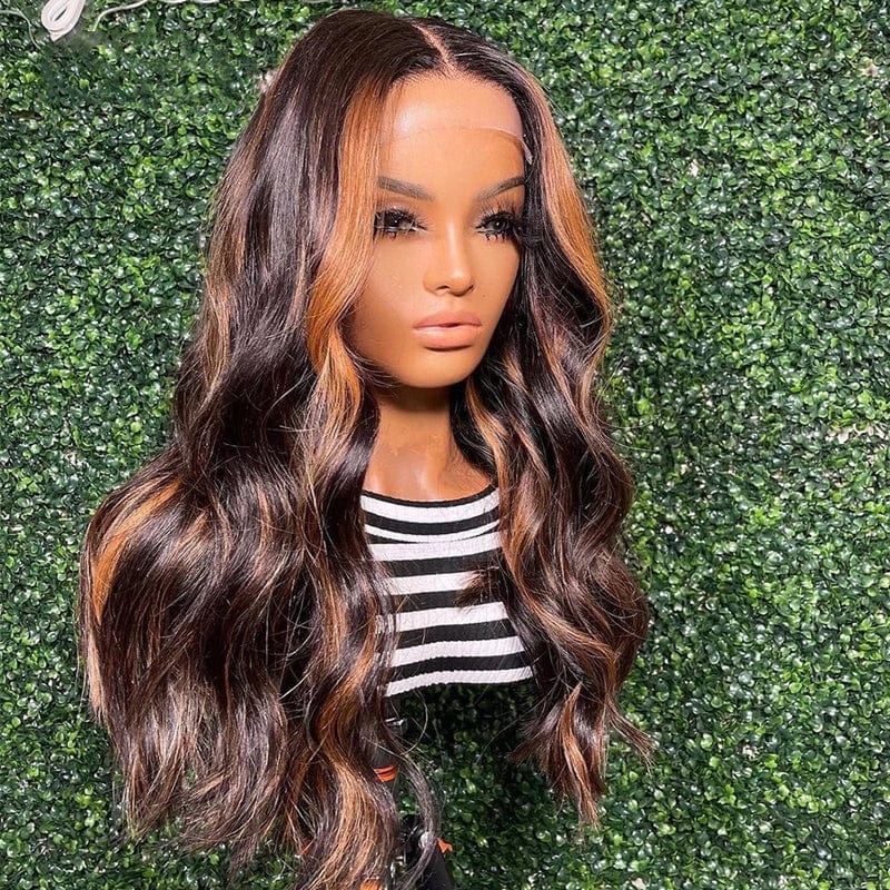 Factory Long Inches Brown Red Platinum Straight Wave Raw Indian Cuticle Aligned Human Hair Transparent Lace Front Wigs