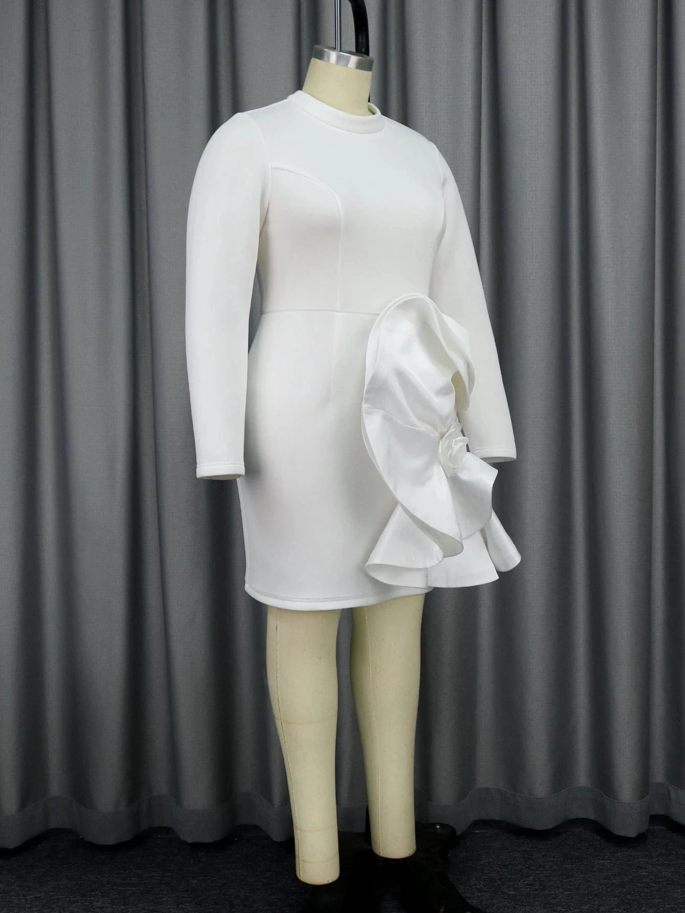 Factory Long Sleeve Backless Large Flower Plus Size Girl Party Dresses