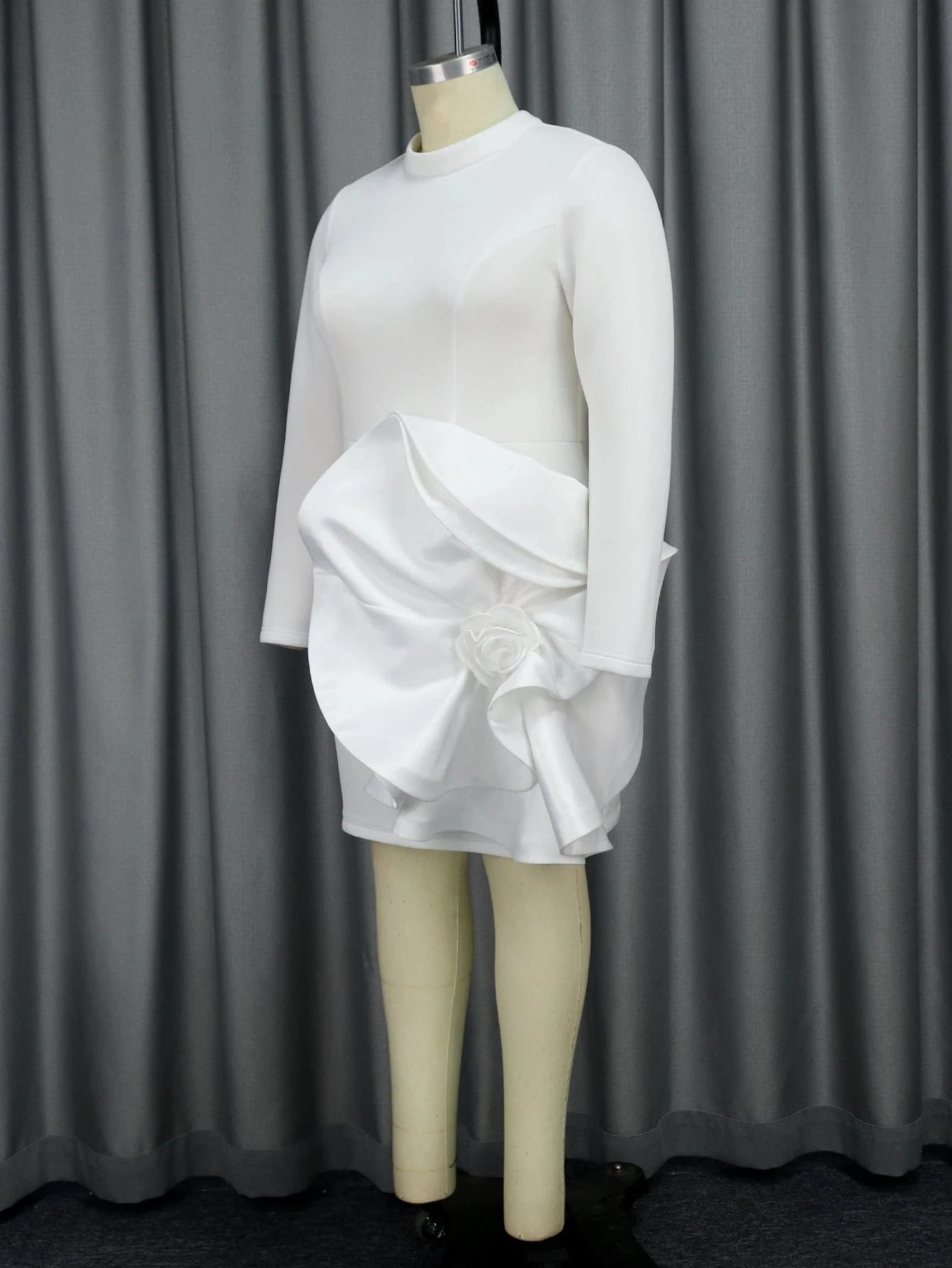 Factory Long Sleeve Backless Large Flower Plus Size Girl Party Dresses