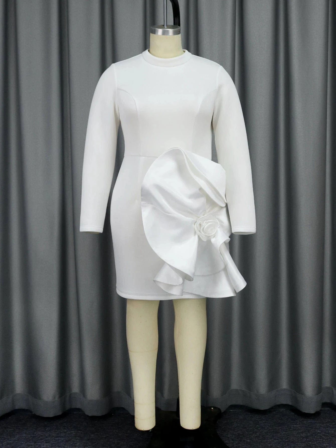 Factory Long Sleeve Backless Large Flower Plus Size Girl Party Dresses