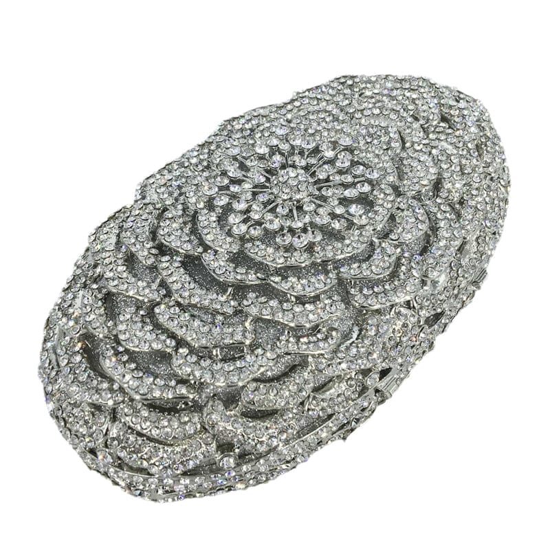 Factory Price Women Gold Flower Evening Bags and Clutches for Formal Party Rhinestone Handbags Wedding Bridal Floral Purse