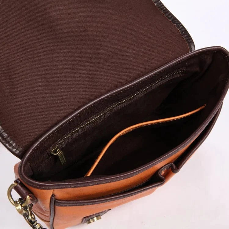Factory Price Women's Leather Messenger Bag  Vintage Style Soft Genuine Cowhide Leather Messenger Bag