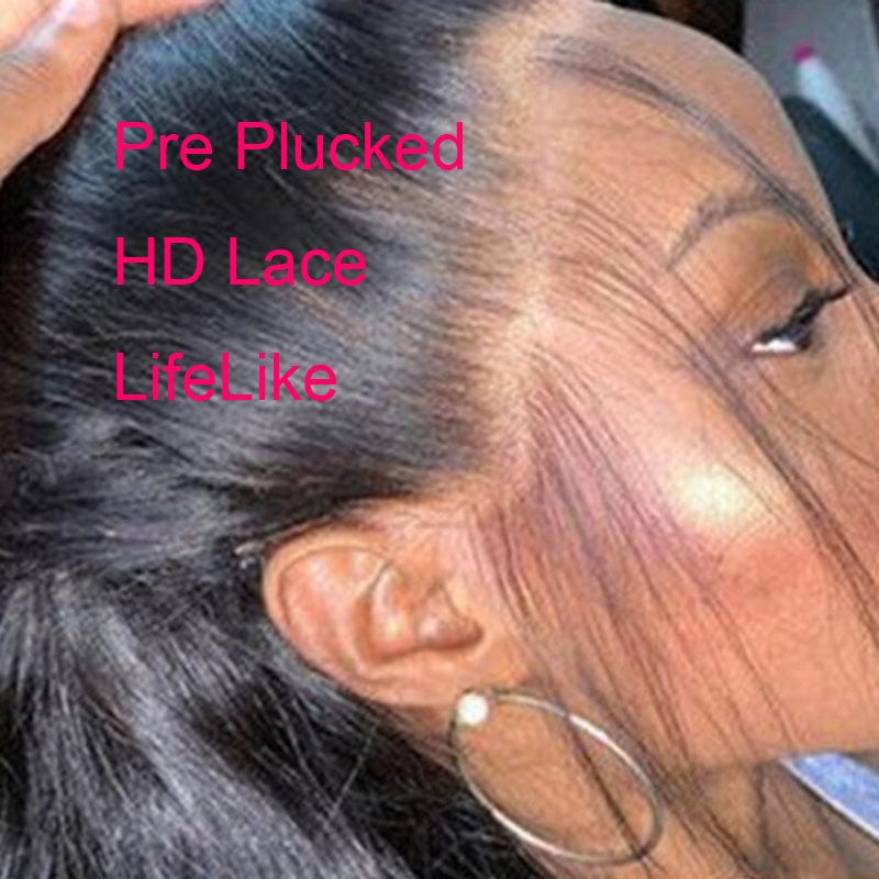 Factory  sale 4x4 hd lace closure Wigs 100 natural Human Hair with natural color body wave