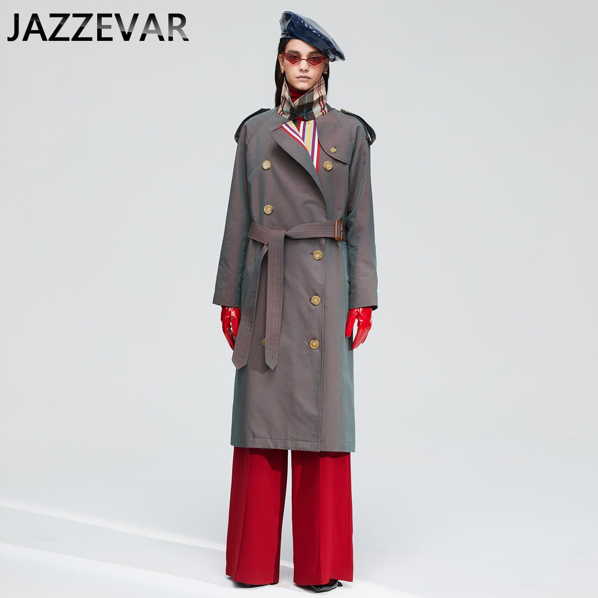 Factory special limited stock new arrival spring khaki trench coat women's casual fashion high quality cotton belted long coat