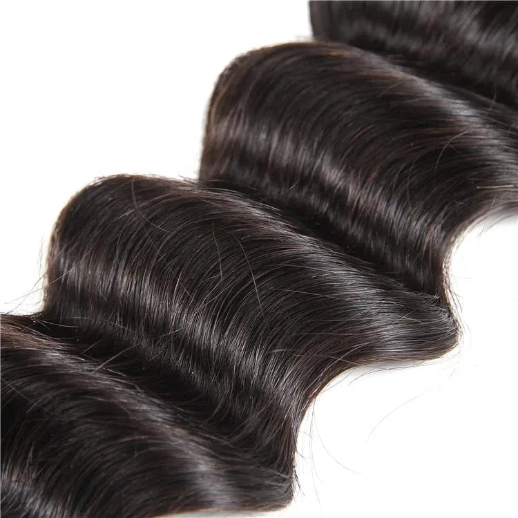 Factory Supplier Raw Virgin Brazilian Human Hair Closure Black Extension Loose Deep Wave Bundles On Sale