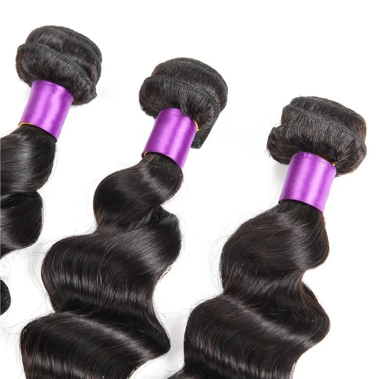 Factory Supplier Raw Virgin Brazilian Human Hair Closure Black Extension Loose Deep Wave Bundles On Sale