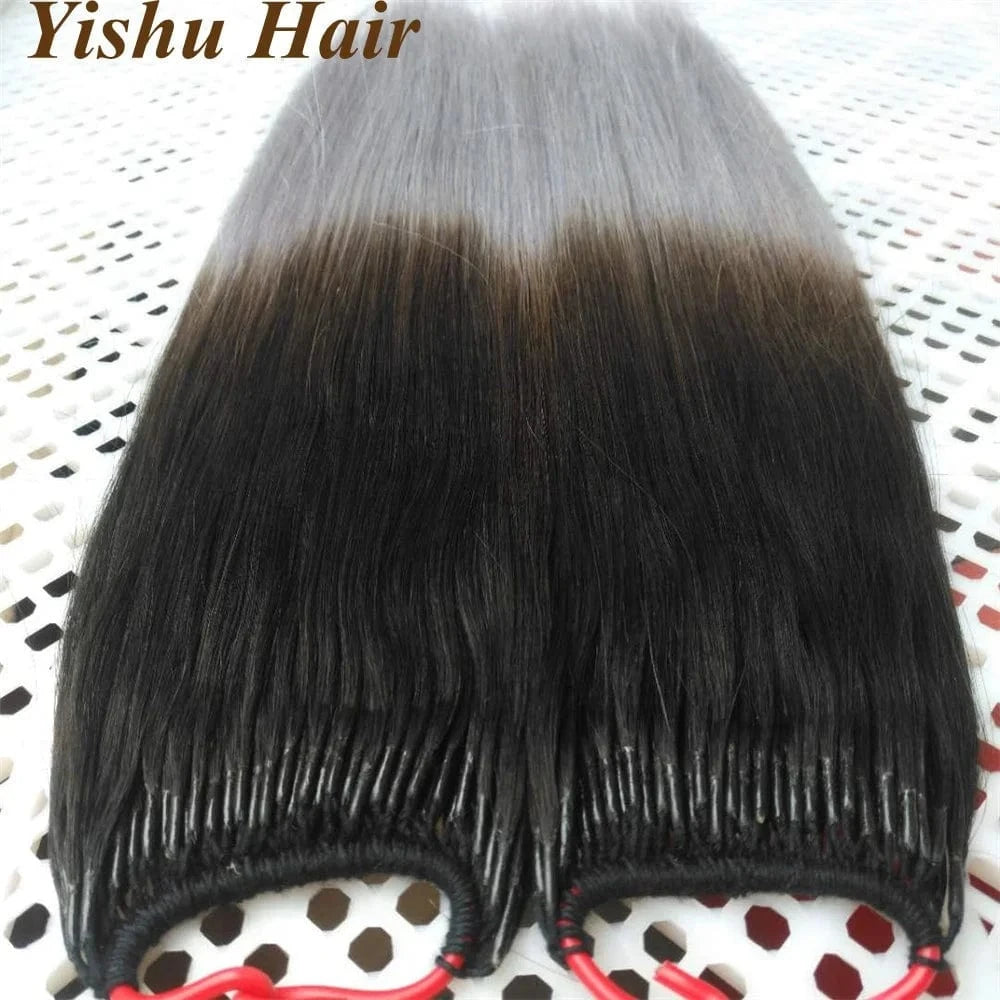 Factory wholesale cheap remy human hair prebonding ombre colour I/u/v/flat tip/nano ring hair extensions