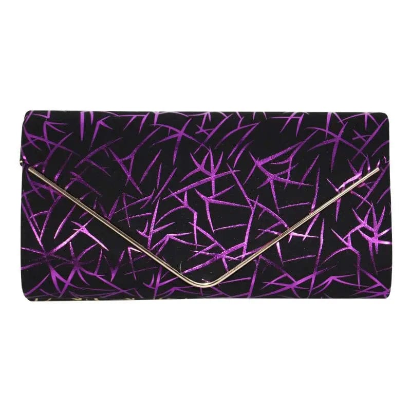 Factory Wholesale Dinner bags Pu Leather Lightning Pattern Cool Fashionable Party Bridal Envelope Evening Clutch bags