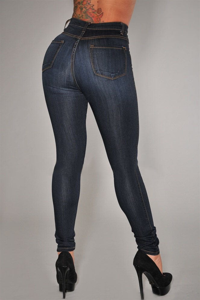 Factory Wholesale Hot Sale European and American Plus Size Women's Amazon Cotton High Waist Elastic Slim Fit Denim Pennies Jeans