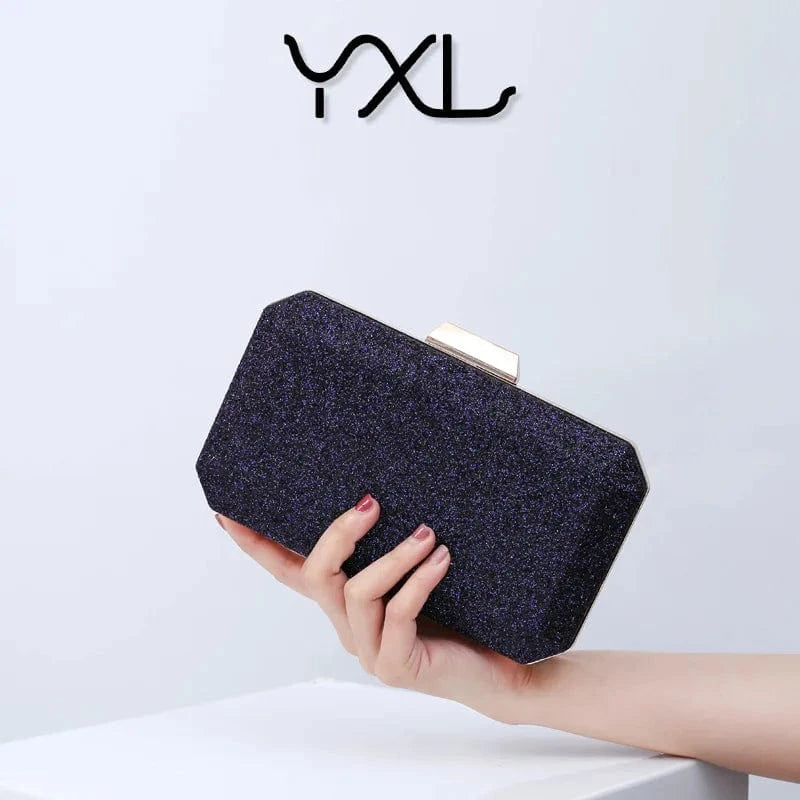 Factory wholesale ladies fashion party wedding shiny glitter golden clutch evening bags