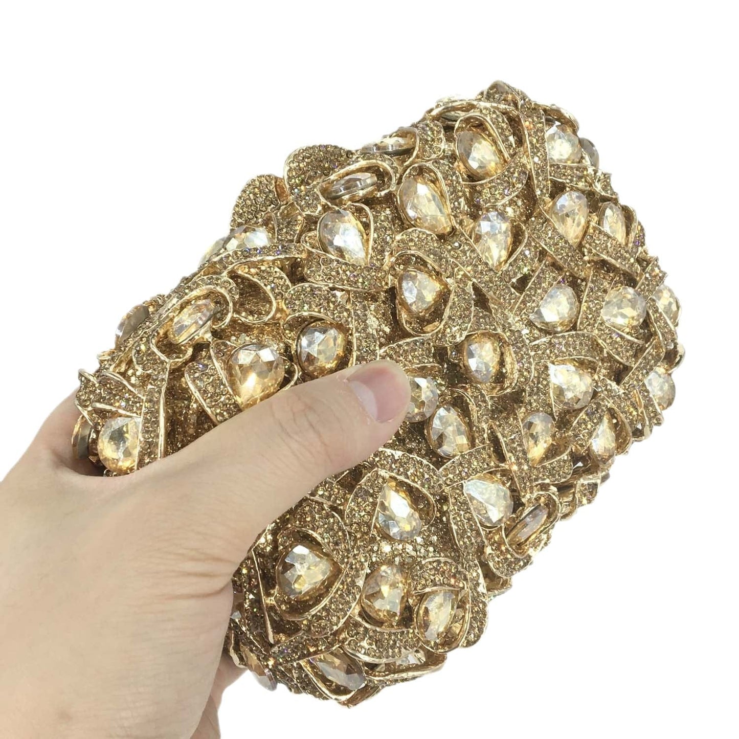Factory Wholesale Luxury Evening Bag Ladies Crystal Clutch Wedding Prom Party Large Female Diamond Purse