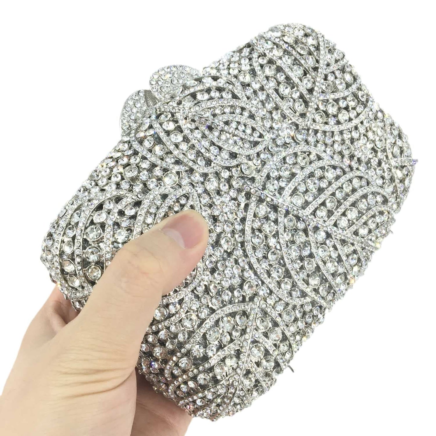 Factory Wholesales Crystal Rhinestone Clutch Bag for Formal Party Evening Handbag Jewel Box Minaudere Dress Purse