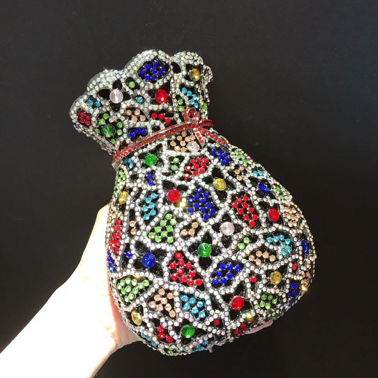 Factory Wholesales New Designed Women Crystal Rhinestone Clutch Money Pouch Sparkle Purse Evening Bag