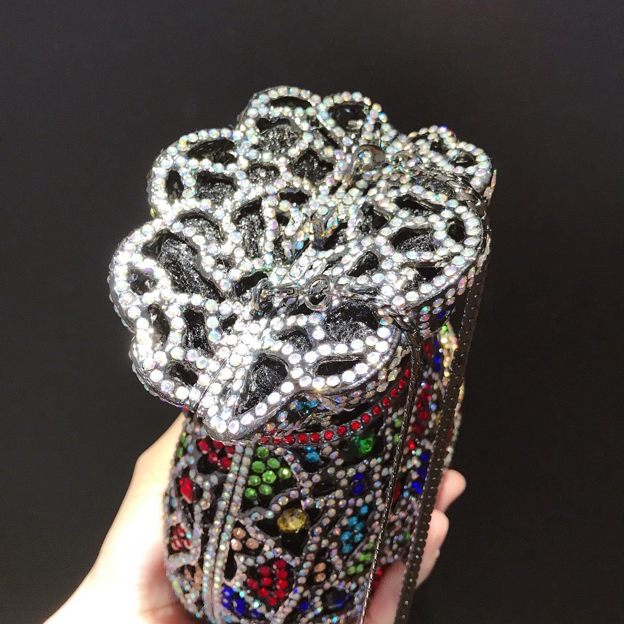 Factory Wholesales New Designed Women Crystal Rhinestone Clutch Money Pouch Sparkle Purse Evening Bag