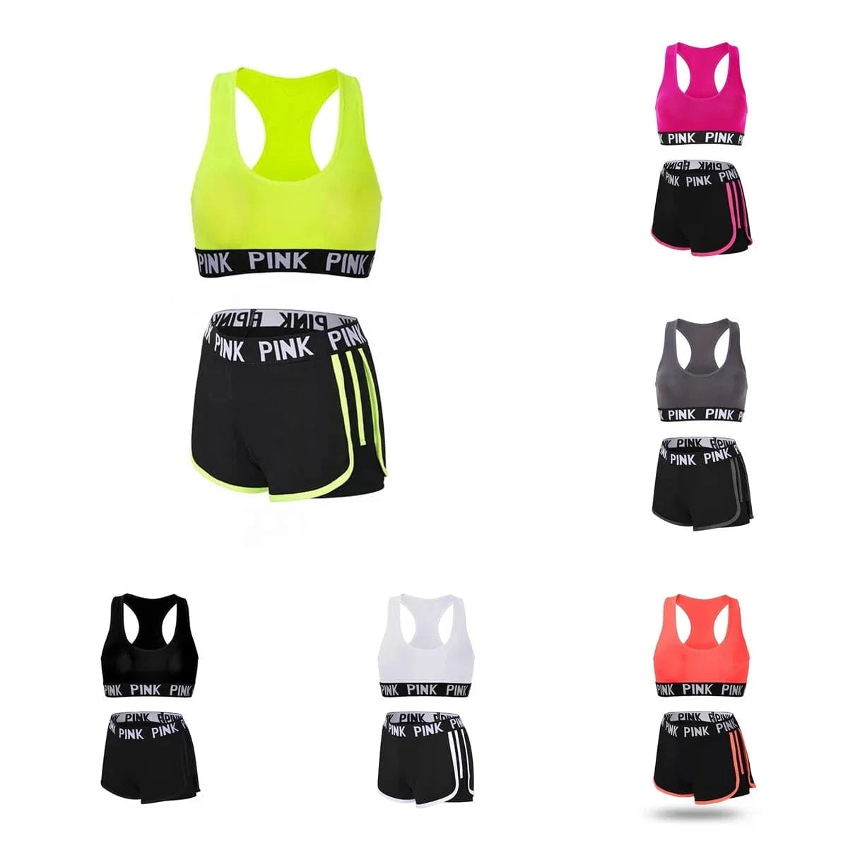 Fake Two-piece Plus Size Sports Shorts Athletic Wear Running Workout Yoga Bra Stretch Sportswear Fitness Sports Suit For Womens