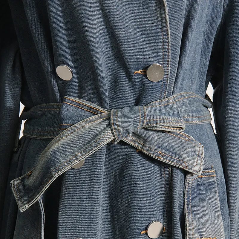 Fall 2023 new arrivals collection women fashion denim women's trench coats long coat