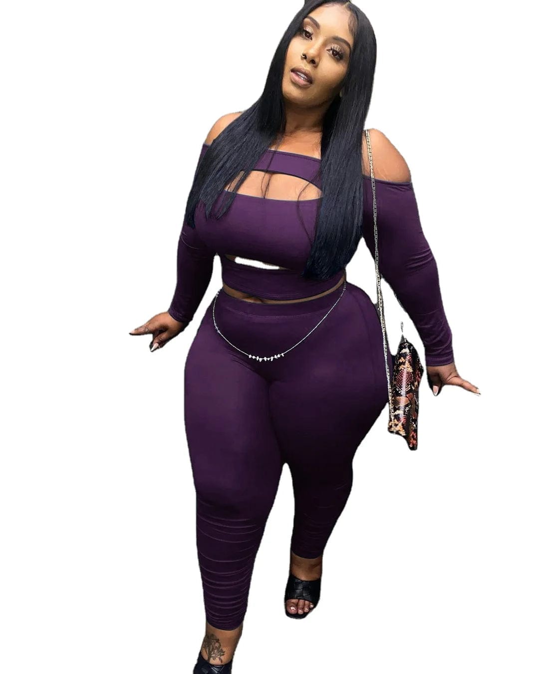 Fall boutique matching sets women sexy plus size casual outfit two piece set
