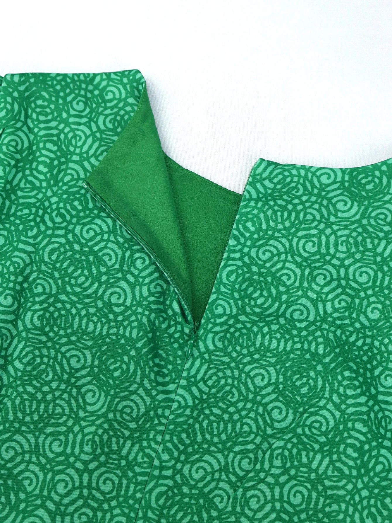 Fall Long Christmas Party Elegant Green Plus Size Women Printed Dress