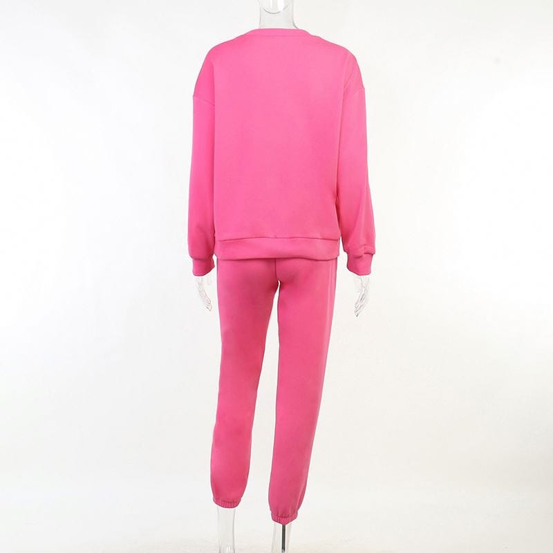 Fall Winter 2022 women Clothing Letter Print Crewneck Sweatshirt Loose Tracksuit Sweatsuit Joggers Two Piece Pants Set