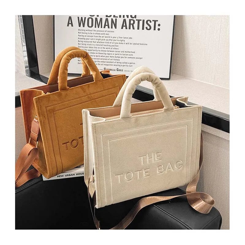 Fall Winter Designer Ladies Large Suede Casual Tote Bags Luxury Velvet Branded The Tote Bags 2022 Ins Fashion Shoulder Purses