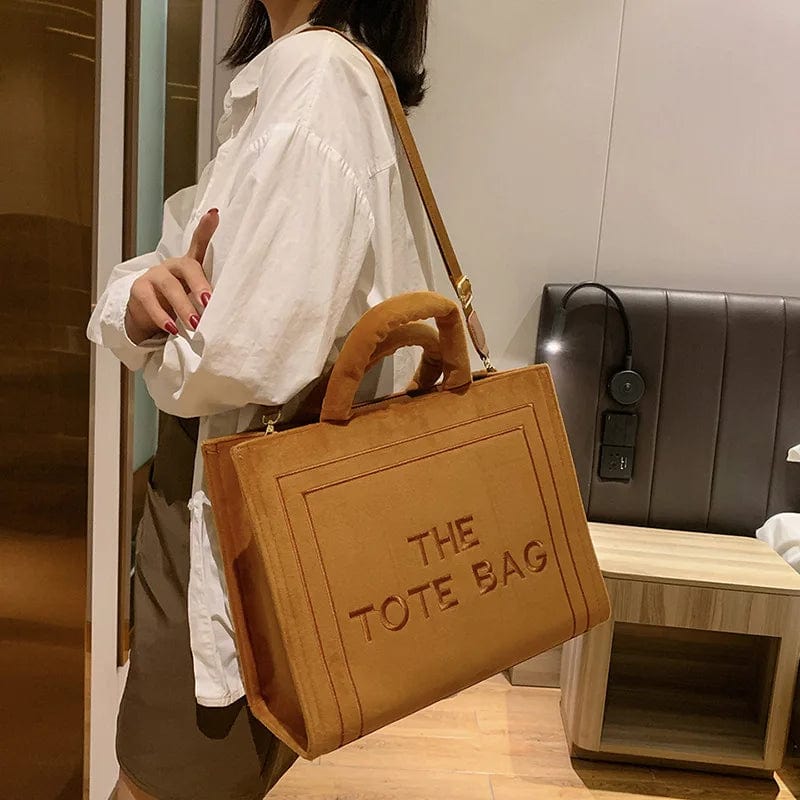 Fall Winter Designer Ladies Large Suede Casual Tote Bags Luxury Velvet Branded The Tote Bags 2022 Ins Fashion Shoulder Purses