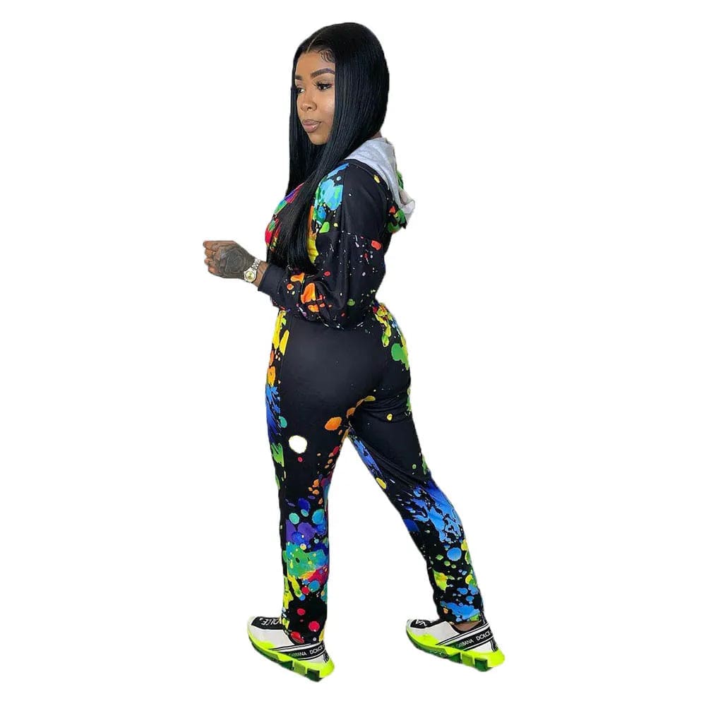 Fall Winter Full Zip Up Hoodies Sweatshirts Gym Outfits 2 Two Pieces Pants Set Women Clothing Tracksuit