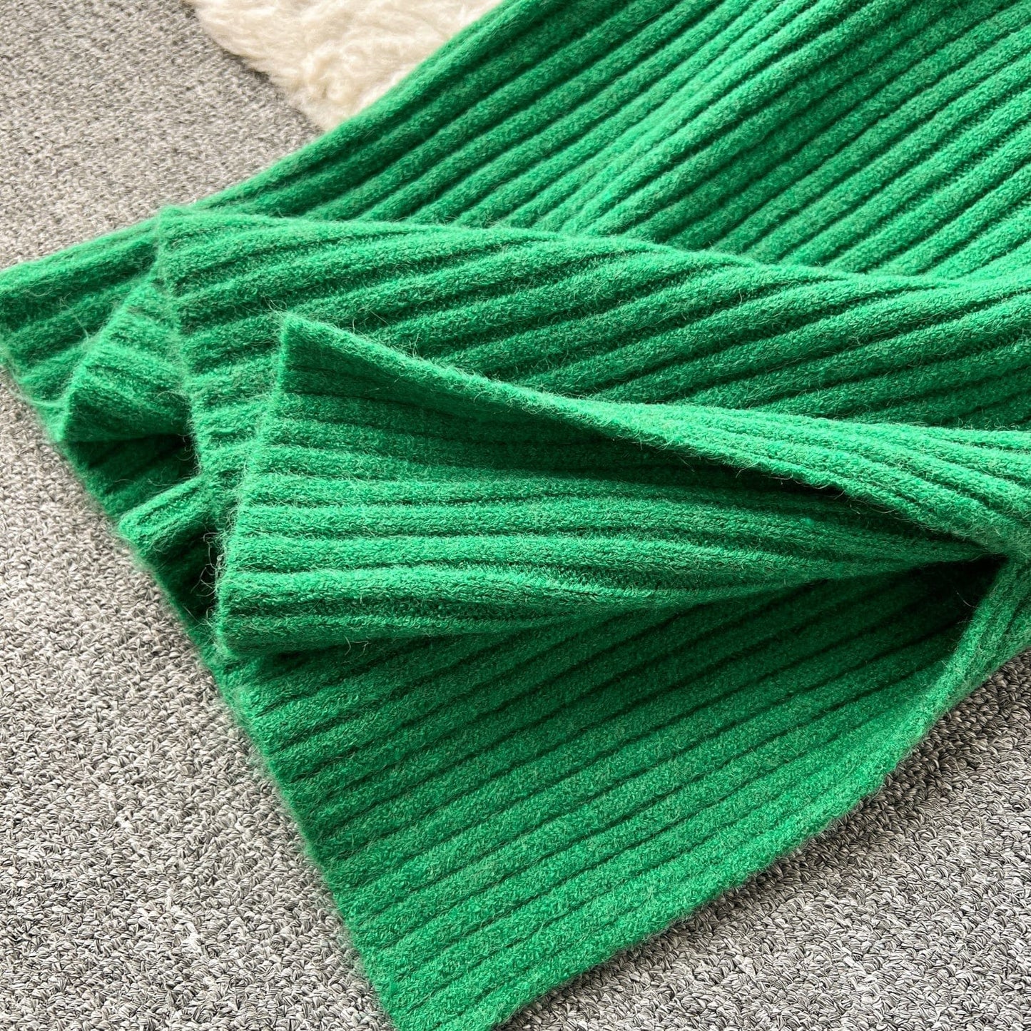 Fall Winter High-Grade Loose Binding Waist knit Cardigan Coat + Slim Halter Dress Two-Piece Set