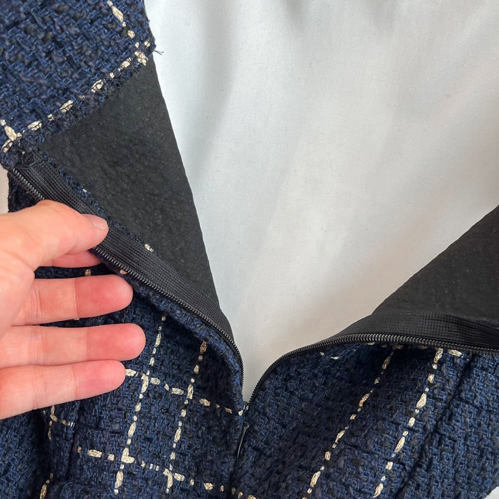 Fall Winter Korean Version Age-Reducing Sweet White Shirt Two-Piece Set Medium Length A-Word Tweed Dress