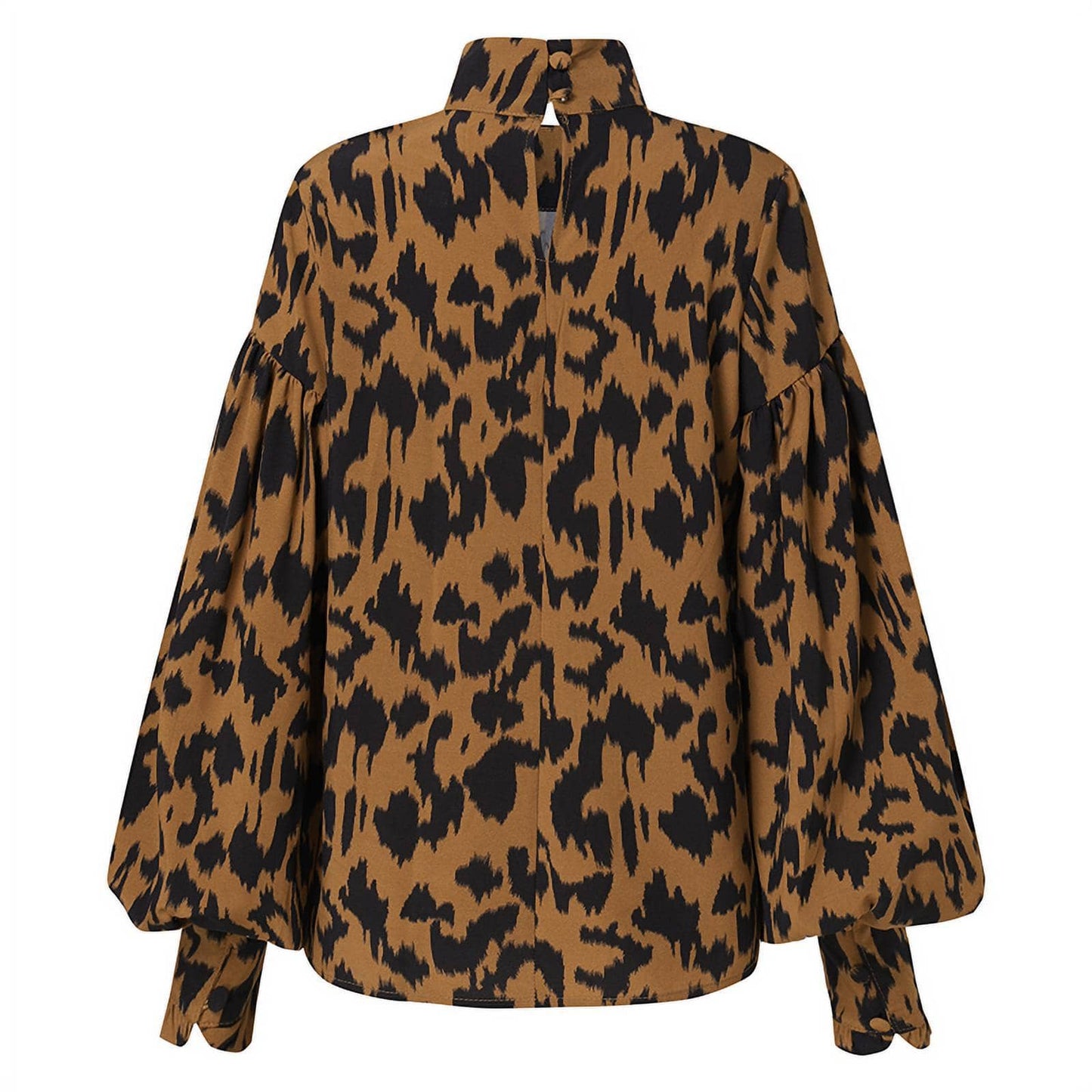 Fall  Women'S Fashion Leopard Print Top S-5Xl Printed Lantern Long Sleeve Plus Size Women'S Blouses Shirts