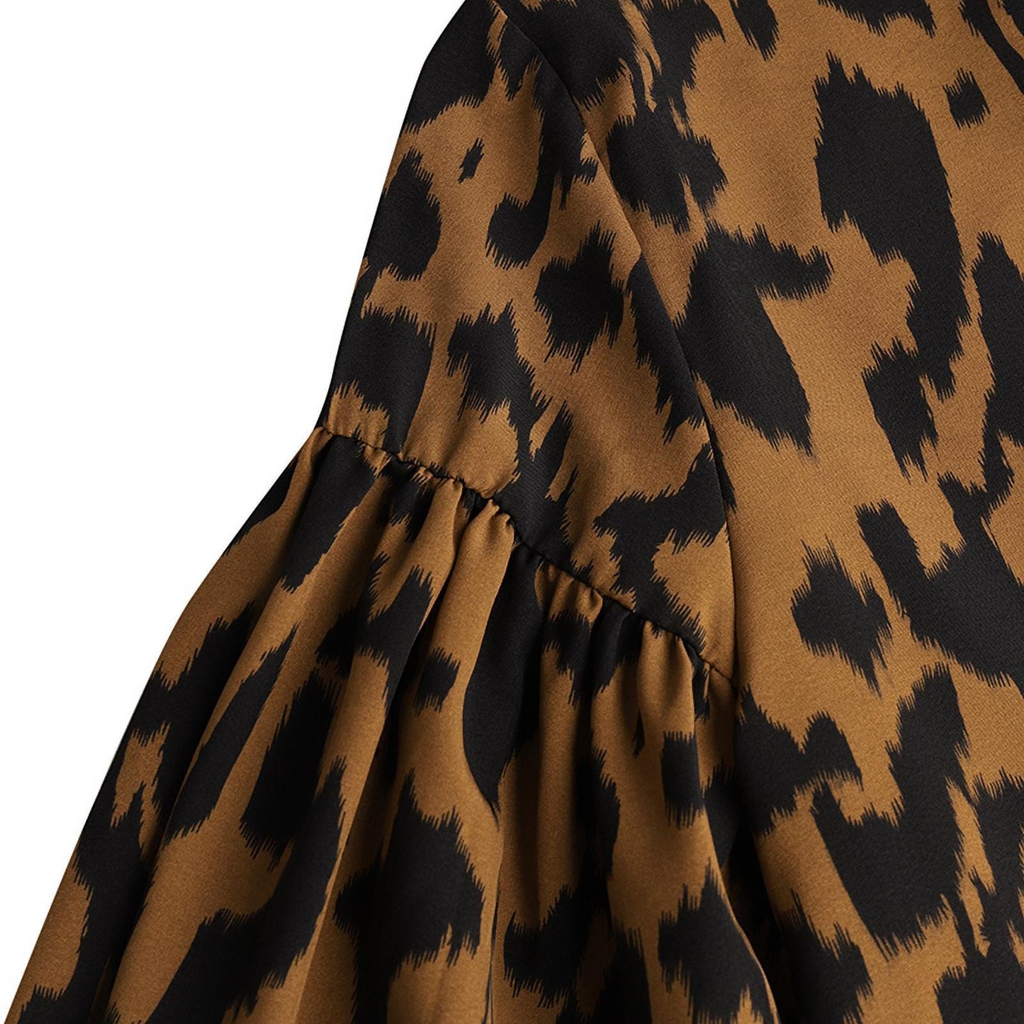 Fall  Women'S Fashion Leopard Print Top S-5Xl Printed Lantern Long Sleeve Plus Size Women'S Blouses Shirts