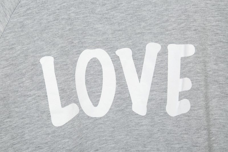 Family Matching Clothes Mom-child Casual Outfits Long Sleeves Cotton T-shirt Love Letter Printed Family Suites E170711