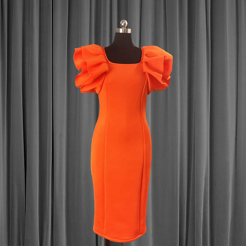 Fashion Bodycon Party Sexy Ruffle Flare Sleeves Women Cocktail Dresses