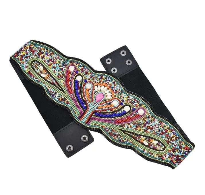 Fashion Bohemian Zulu Beaded Elastic Stretch Adjustable Waist Belt Retro Ethnic Belly Chain Exotic Body Jewelry