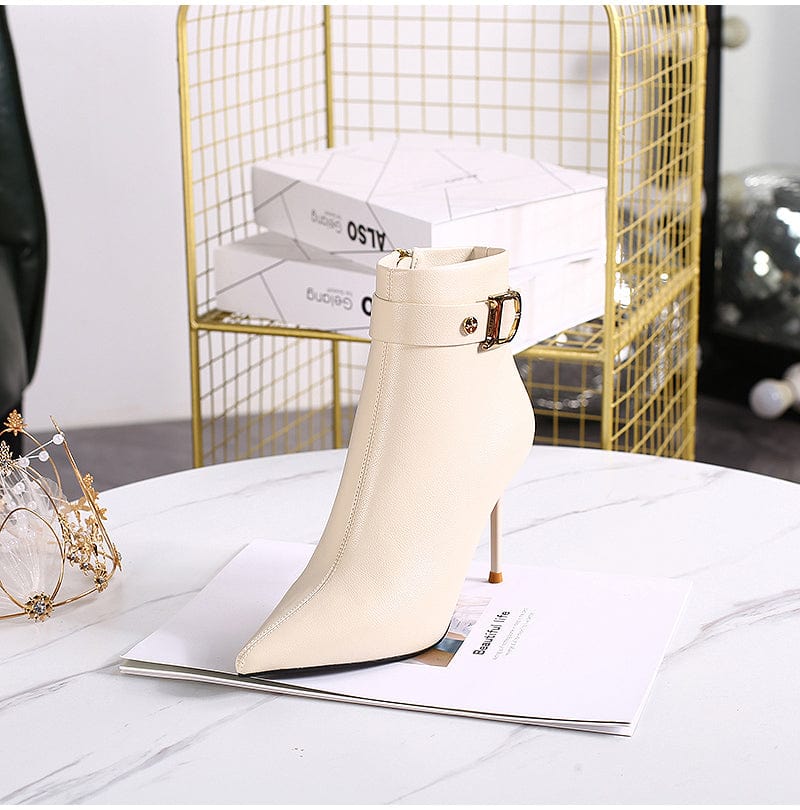Fashion boots women's super high stiletto thin boots 2023 autumn new pointed toe short boots high heels