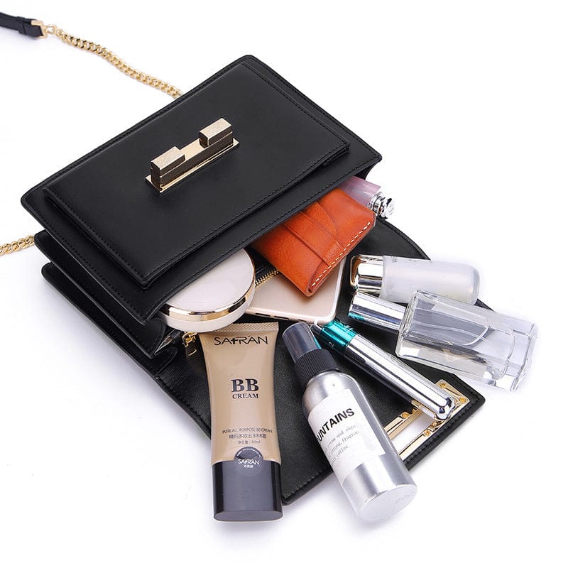 Fashion chain sling bags for women shoulder messenger small square bags for girls fashion genuine leather crossbody bag handbag