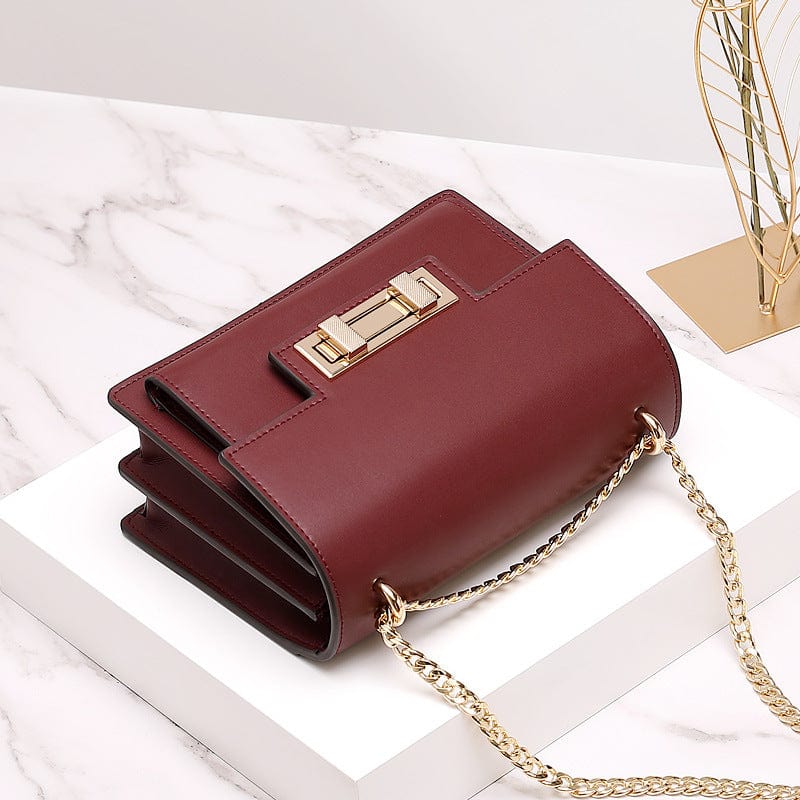 Fashion chain sling bags for women shoulder messenger small square bags for girls fashion genuine leather crossbody bag handbag