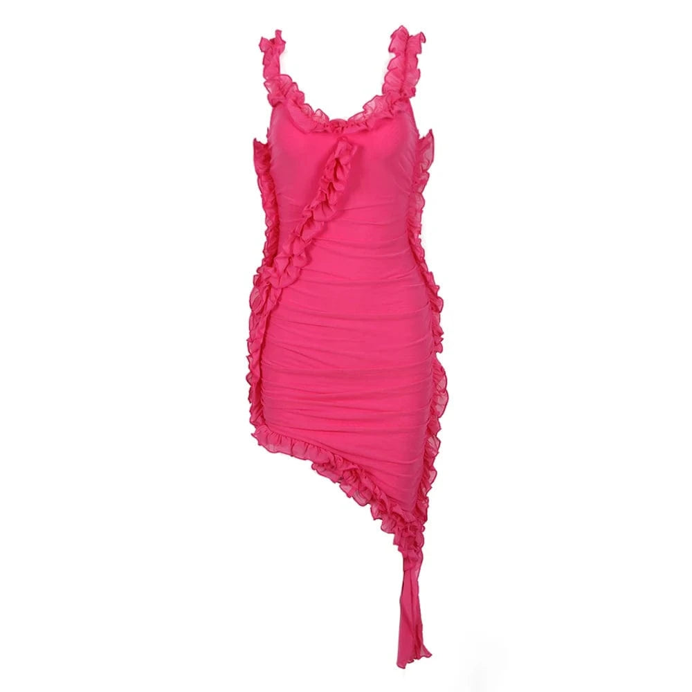Fashion Clothes Women's Plus Size Dress Elegant Bodycon Sleeveless Mesh Bandage Party Evening Dresses