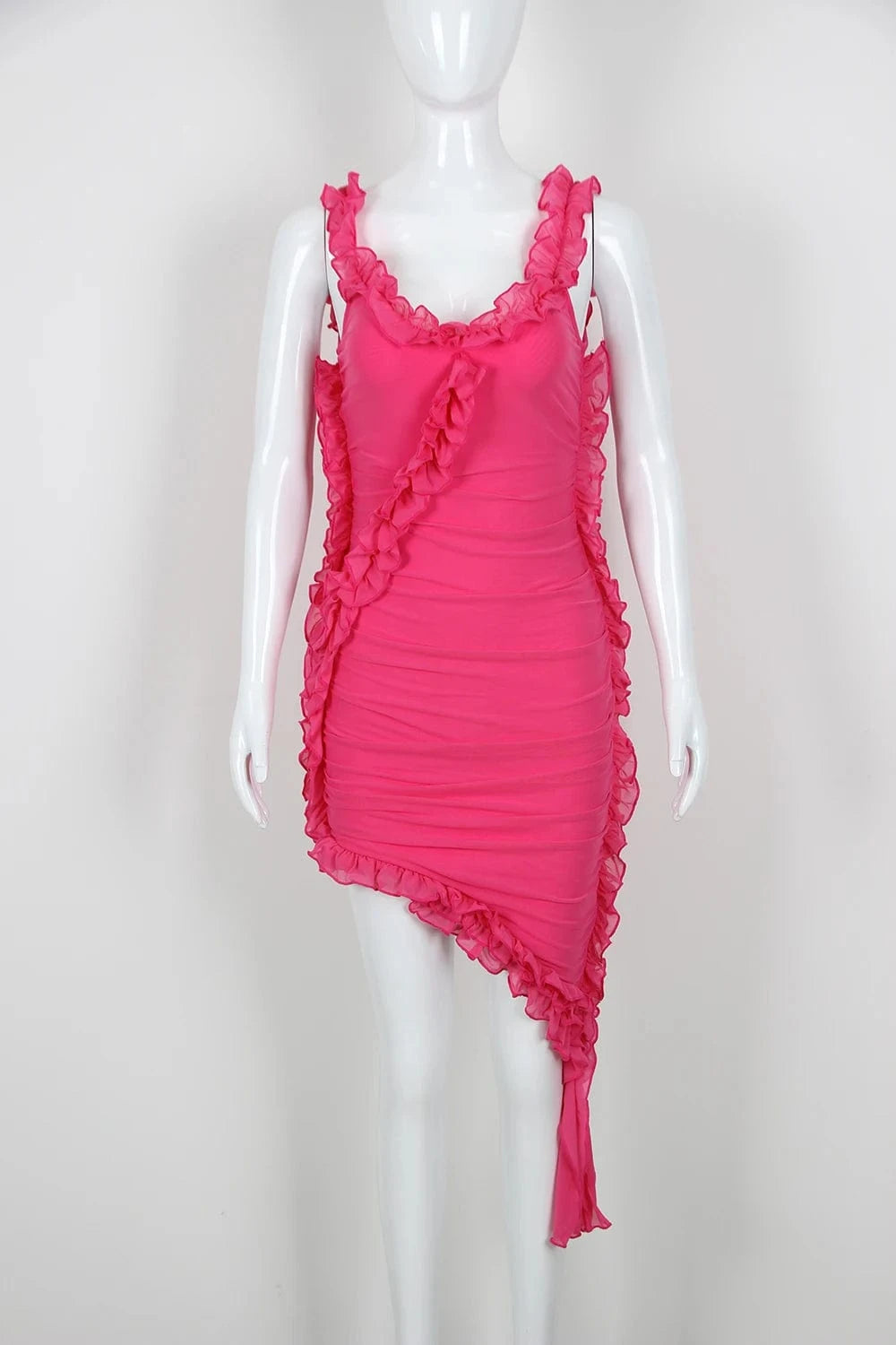 Fashion Clothes Women's Plus Size Dress Elegant Bodycon Sleeveless Mesh Bandage Party Evening Dresses